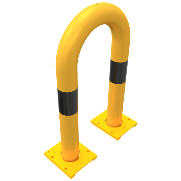 Anti-nudge hoop | removable | steel tube  76 mm | yellow / black | total width: 400 mm | height above ground: 650 mm